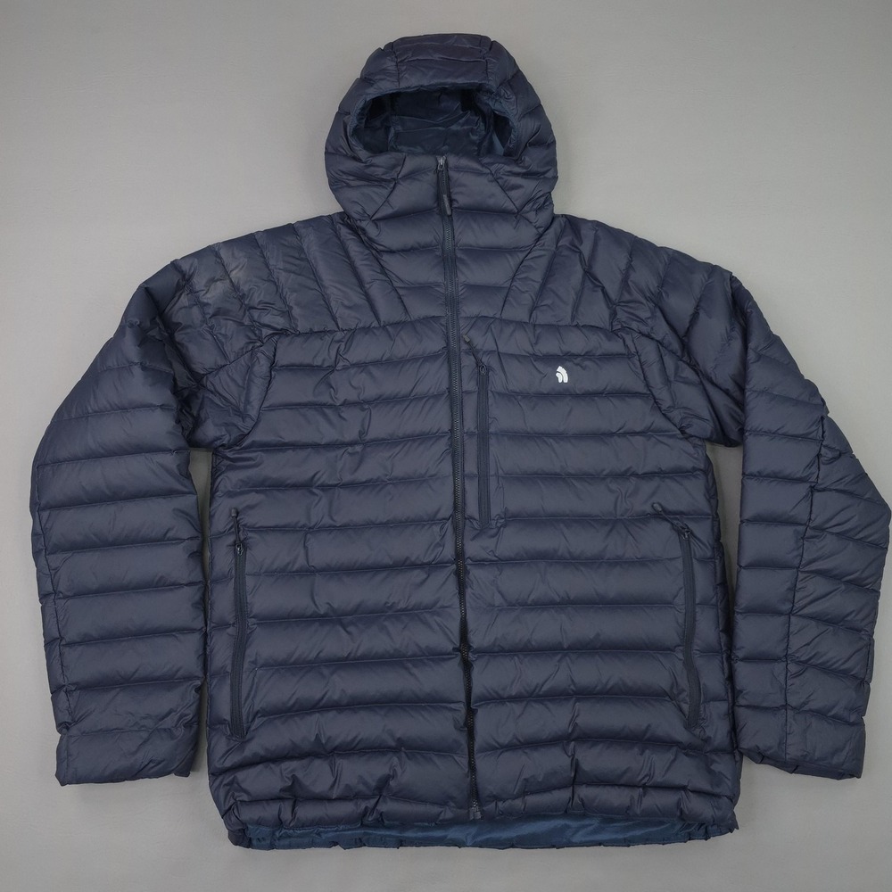 The North Face Jacket Mens Small Blue Hooded Down Puffer Zip Pockets NF0A2TVW
